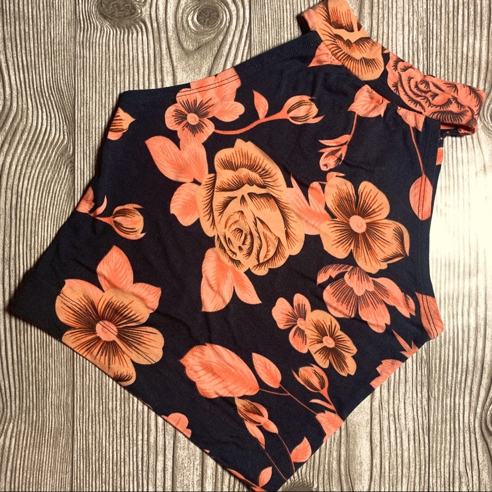 Dark Grey Floral Crop Top